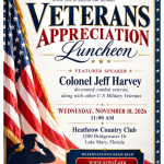 Veteran Appreciation Luncheon with Colonel Jeff Harvey